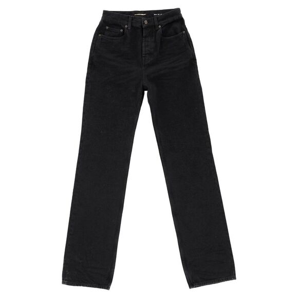 Saint Laurent High Waist Jeans in Black Cotton